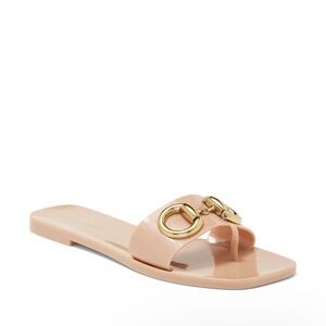 Jeffrey Campbell Annia Horsebit Sandals Jelly Slides Size 6 Women's Beige Cream
